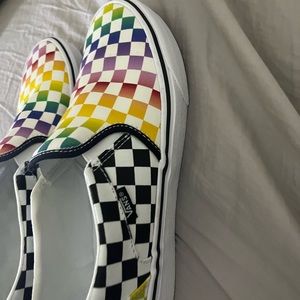 Vans slip on rainbow shoes brand new  vans off the wall size women’s 10